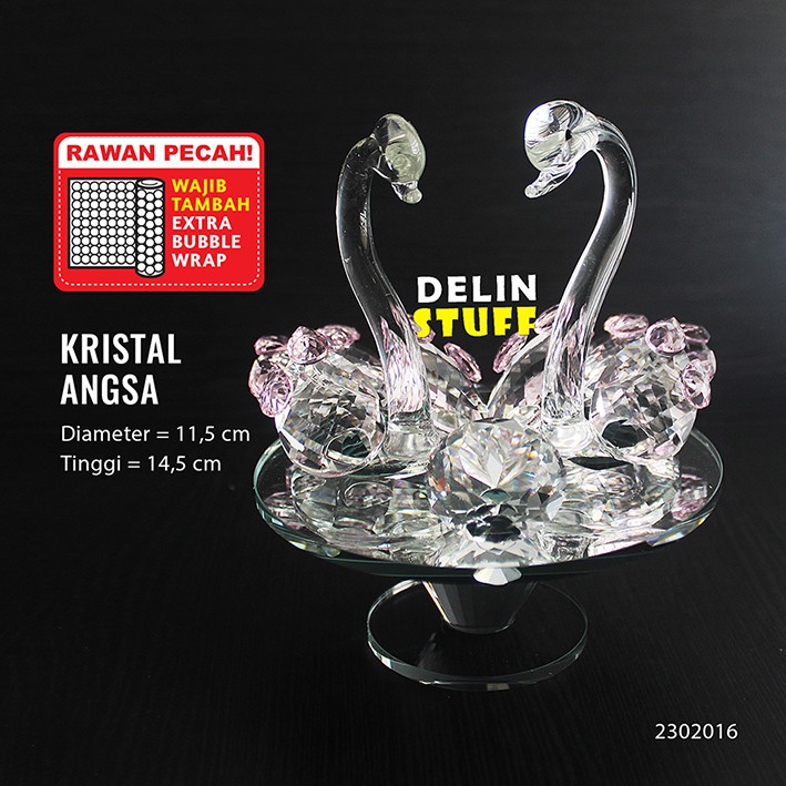 Kristal Angsa PREMIUM / Pajangan Angsa Kristal Kado Ulang Tahun / Hadiah Ultah 2302016