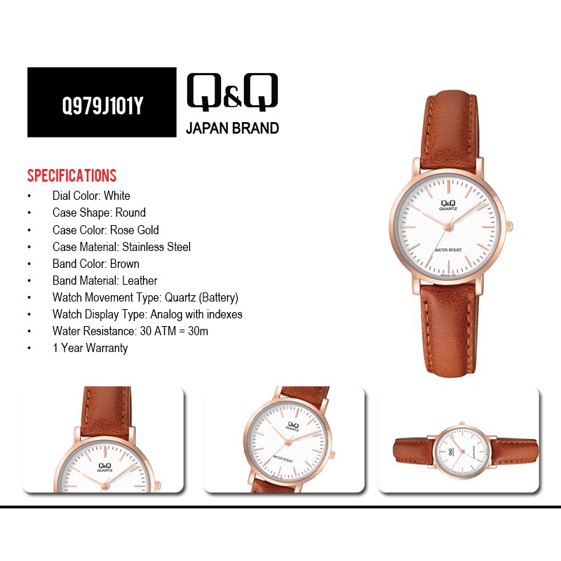 QQ Original Q979J Series Jam Tangan Wanita - Kulit