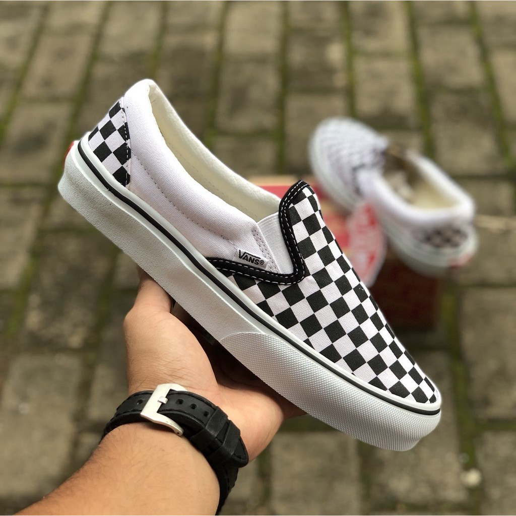 jenis vans slip on checkerboard