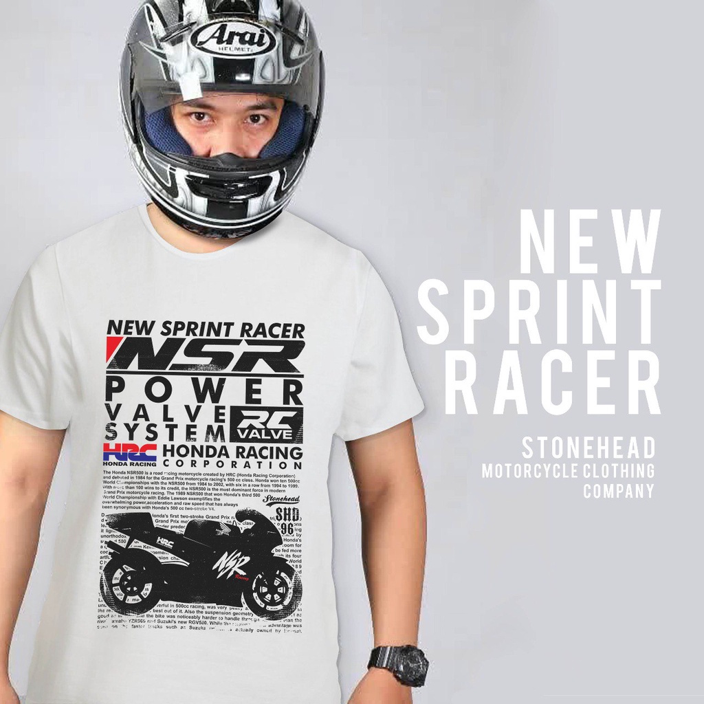 TSHIRT NEW SPRINT RACER LIMITED EDITION / KAOS PRIA HONDA NSR / KAOS BIKERS / HRC / KAOS VINTAGE - S