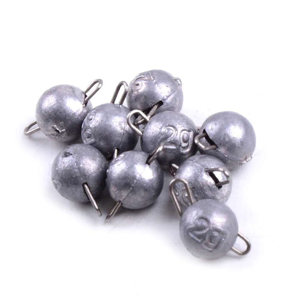 Timbal Pancing Agustina 5Pcs Putaran Memimpin Memancing Soft Lure Jig Lead head Threading Lead Sinker