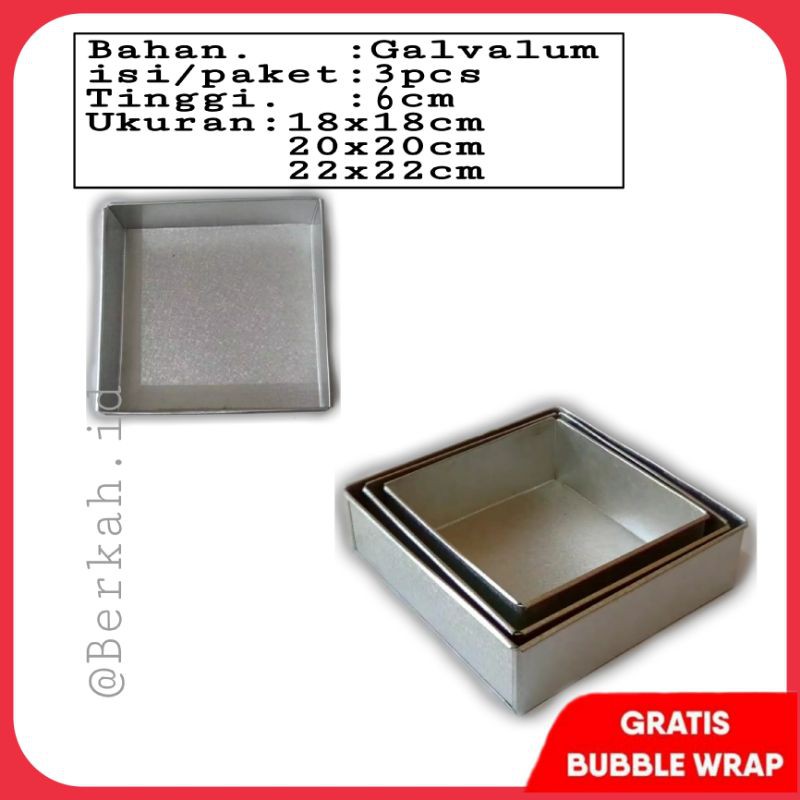 Loyang kotak persegi/Loyang bolu lapis Legit/Cetakan kue Brownis