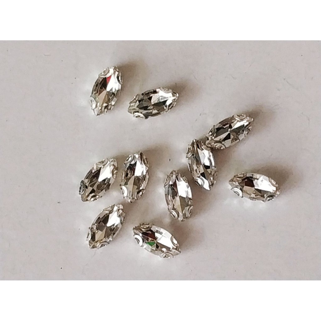 DIAMOND CANGKANG / Permata Cangkang Mata 9x18 Grade A Kaca, 36 pcs