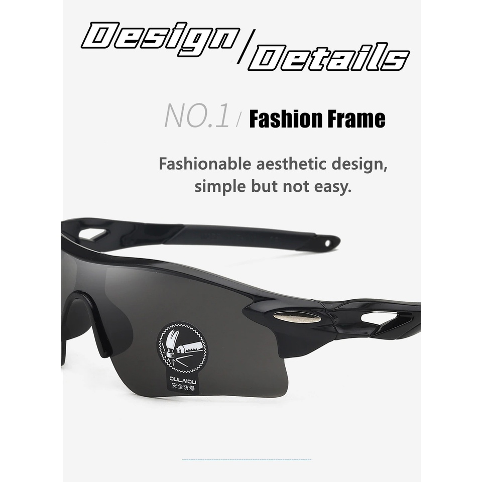 YGRETTE - Kacamata Sepeda Bersepeda Olahraga Sepeda Wanita Pria Sunglasses Cycling Lari Sports