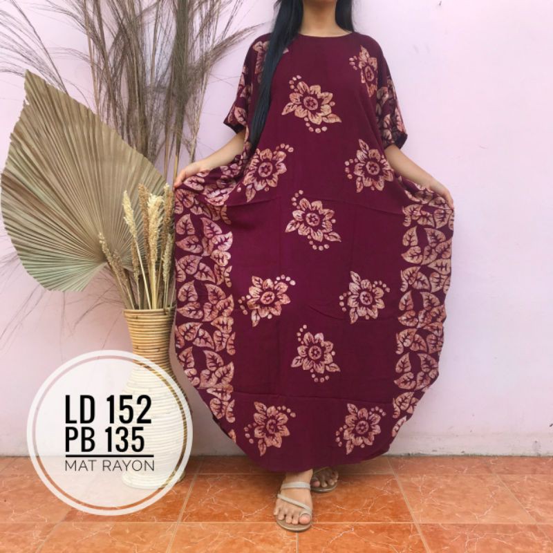 LONGDRESS LOWO SOGAN KAFTAN SUPER JUMBO BIG SIZE LD 136 BATIK CAP ASLI MANUAL HANDMADE