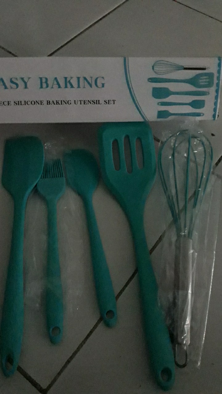 Spatula Silikon Tahan Panas 5 In 1 Alat Masak Sutil Utensil Premium
