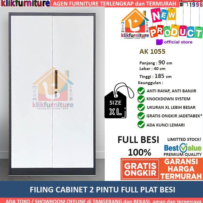 

[[COD]] Size XL Lemari Arsip Filing Cabinet Besi 2 Pintu Full Plat AK 1055 NEW Kode 849