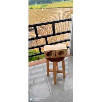 Box speaker kayu jati Belanda uk 3" double