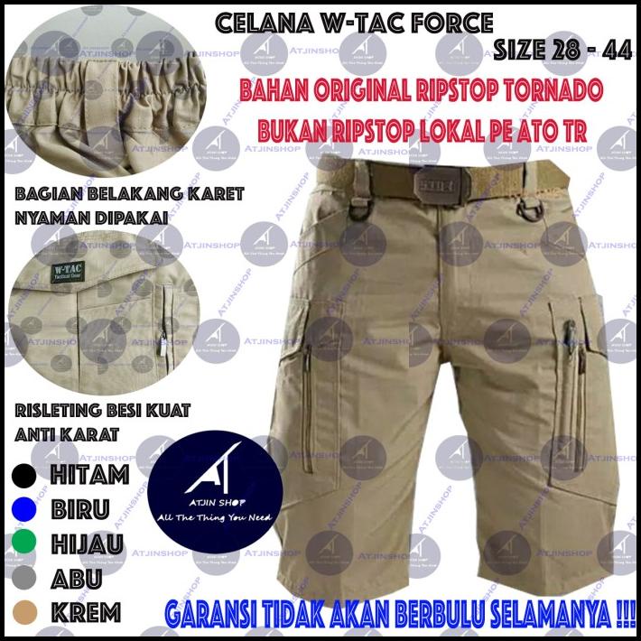 Celana Tactical Pendek W-Tac Pria Bahan Ripstop Tornado Anti Gesek