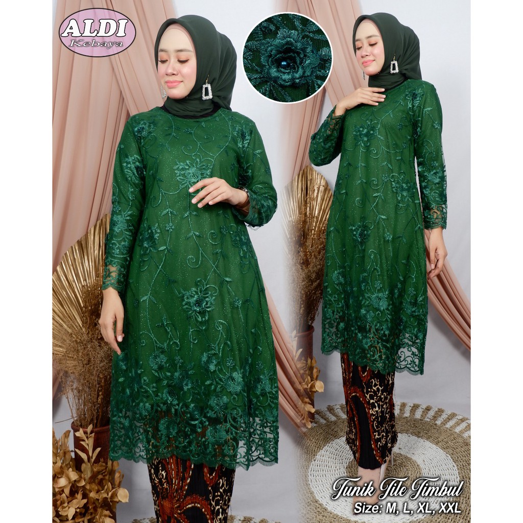 SET TUNIK TULLE BORDIR MUTIARA / SET TUNIK TULLE MUTIARA BORDIR / SET TUNIK KONDANGAN