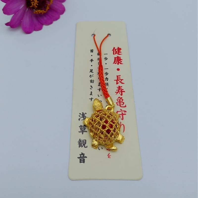 (Sensoji Temple) Kalung Rantai Dengan Liontin Kura-Kura Warna Emas Untuk Wanita