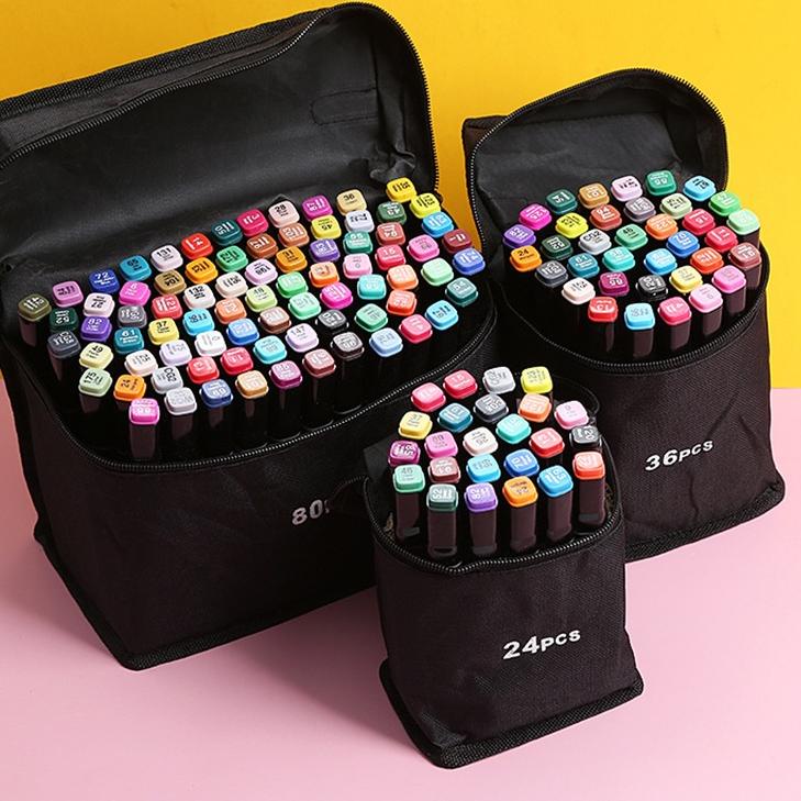 

LANGSUNG BELI ♜ touch 80/60/48/36/24/12 Colors Twin Tip Pen Marker Set Dual Head Oily Alcoholic Sketch Markers Brush Pen For Draw Manga Animation Design Art Supplies...