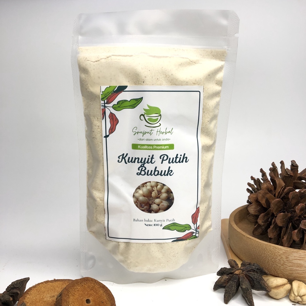 100gr Kunyit Putih Bubuk Murni Ground Curcuma Gombyok Premium Berkualitas JSR Sruput Herbal