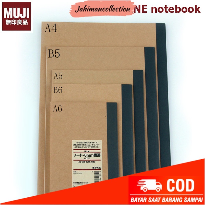 

✨ BISA COD ✨ MUJI - LINE Notebook - buku catatan garis - notes - A 6