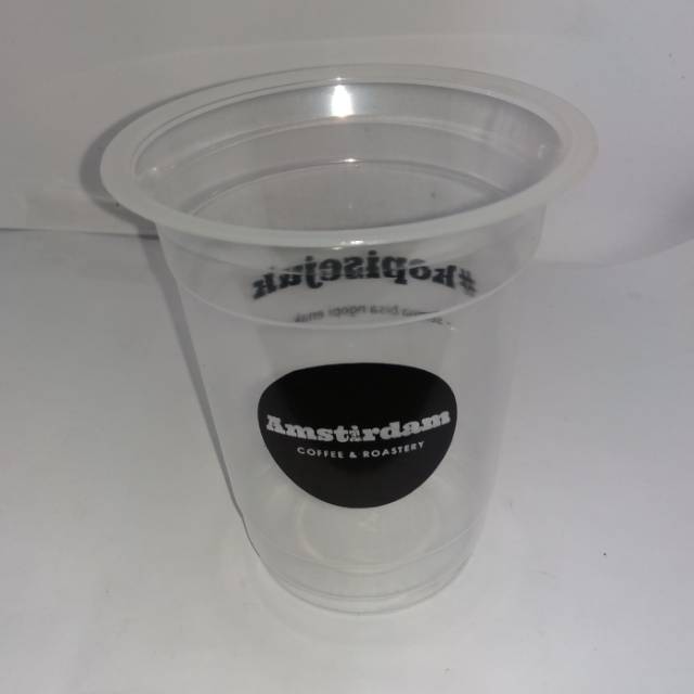  Sablon  gelas cup plastik 12oz 7 gram minimal order 1000pcs 