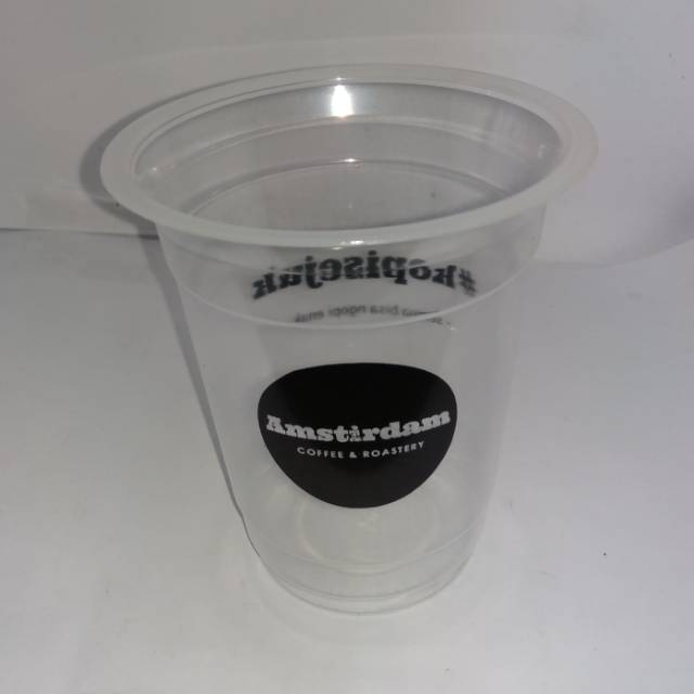 Sablon gelas cup plastik 12oz 7 gram minimal order 1000pcs Sablon gelas cup plastik 12oz 7 gram minimal order 1000pcs