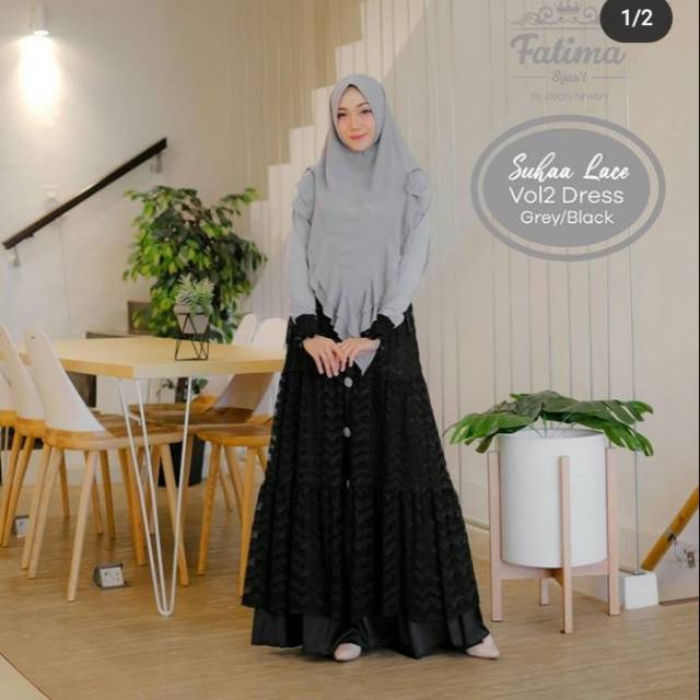 Suhaa lace vol 2 by fatima syari black, pink, creme
