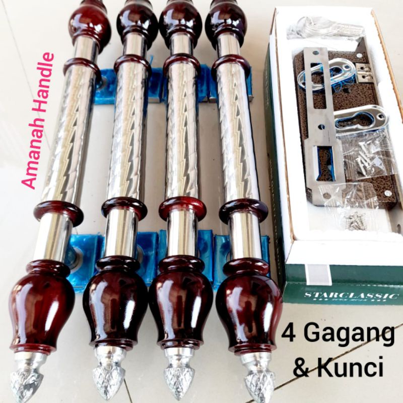 Panjang 60cm fullset kunci rumah handle gagang pintu stainless gembok pintu