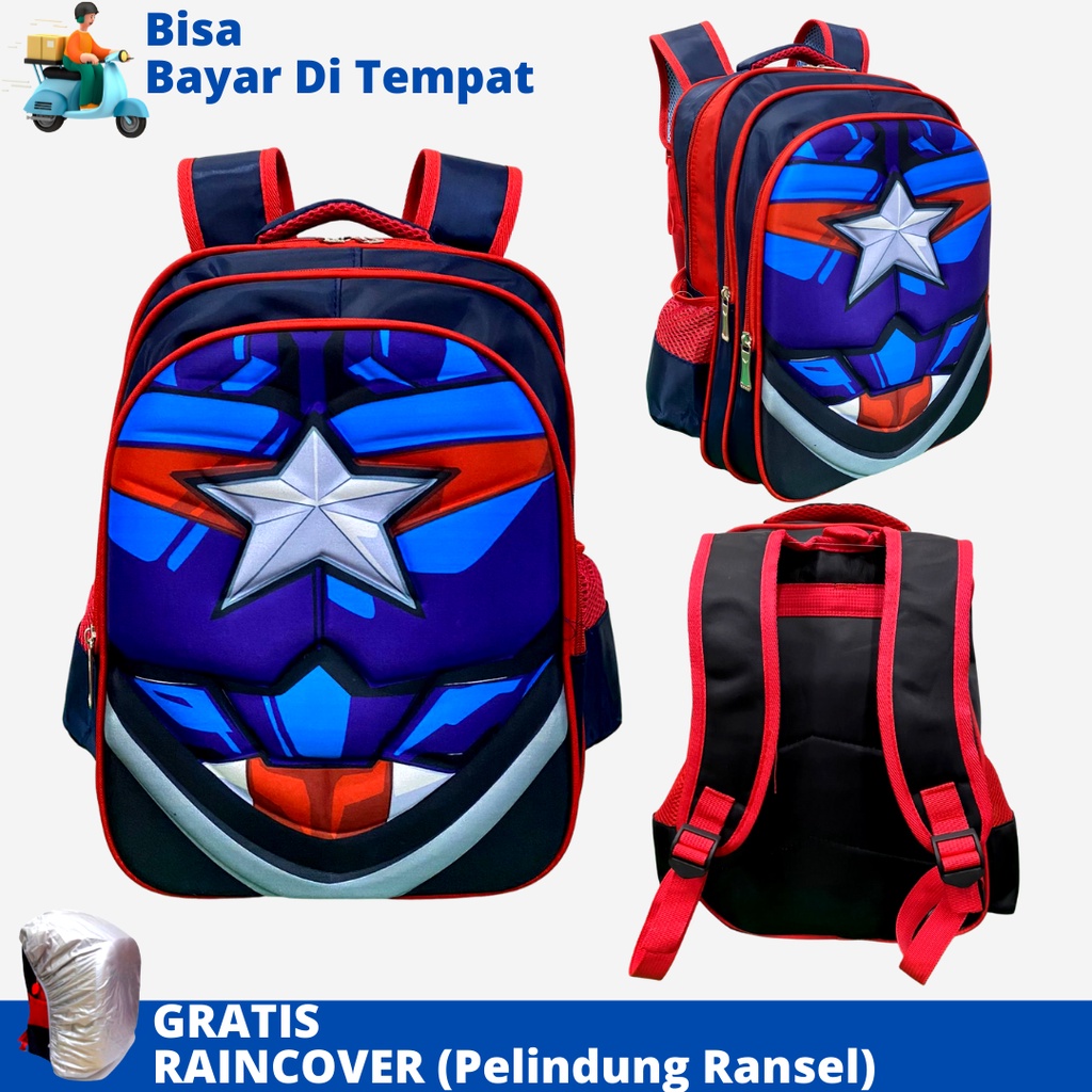 Tas Ransel Anak SD Import DSTR-1916 Ukuran SD Tas Sekolah Tas Anak Laki Laki