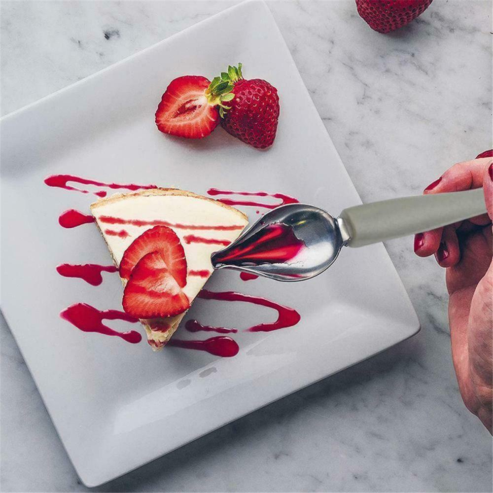 Suyo Chef Dekorasi Sendok Baru Dessert Spoon Dessert Decor Stainless Steel Sauce Painting Art Pencil Draw Design