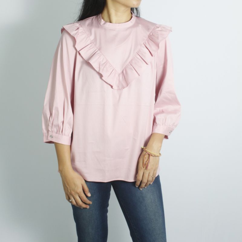 Unpeu Femme Pink Ruffle Blouse Original