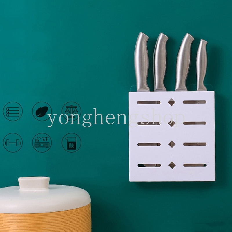 Knife Storage Rack Vegetable Fruit Cutter Wall Mounted Holder Punch-free Knife Organizer Stand Storage Rack Kitchen Tool