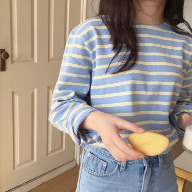 kaos oversized stripe bisa hijab