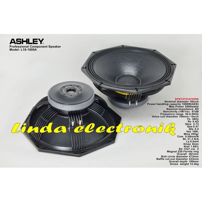 component Speaker ashley L18 1000A spul 4 18inch oryginal