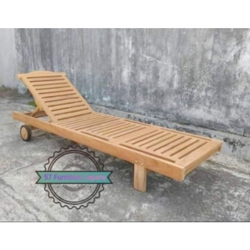 Kursi Panjang Pantai Jati -Kursi Kolam Renang Jati Mentahan