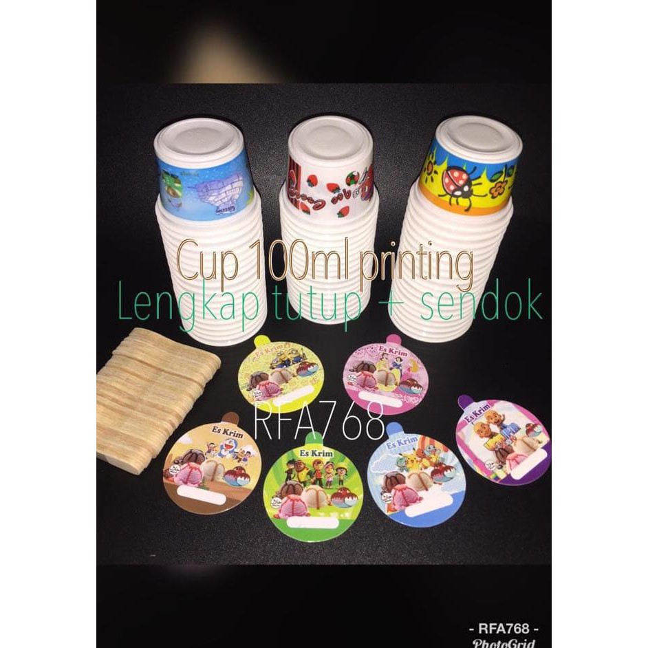 Cup Es Krim 100 Ml / Cup Plastik / Gelas Ice Cream "Harga Promo"
