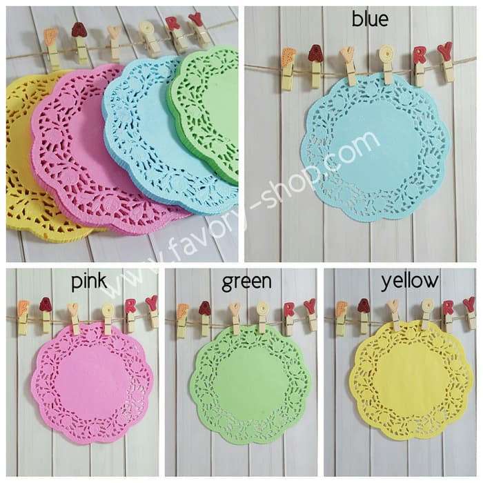 

J8Ug67R Paper Lace Doilies 4.5 Inch Warna / Kertas Alas Renda (Isi 100 Lbr) - Pink 56Ye45