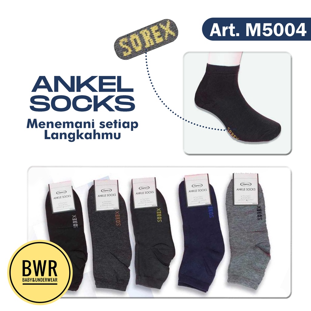 Kaos Kaki Sorex M5004 / 5004 Basic Socks Motif Polos Panjang Mata Kaki Office Kaos Kaki Pria Dewasa | Bwr
