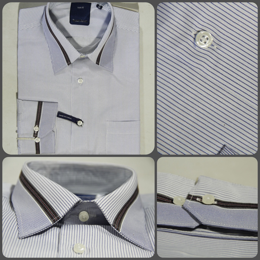 [COD] [Ukuran 16/L] Kemeja Formal Pria Slim Fit Lengan Panjang Varian Motif | Kemeja Kantor/Kerja | Kemeja Dalaman Jass  | Brand Matahari