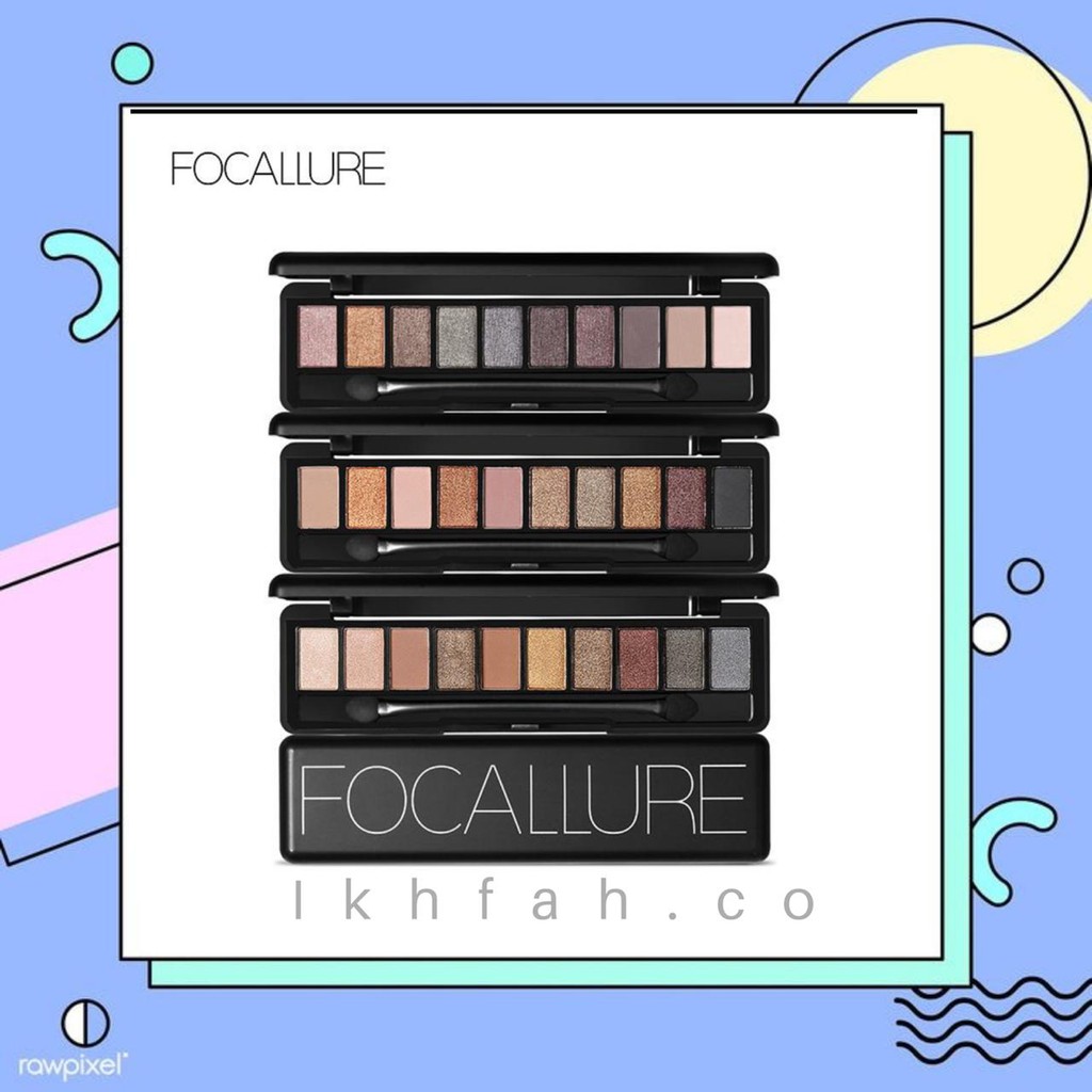 FOCALLURE EYESHADOW PALETTE 10 COLOURS TAHAN LAMA PALETE 10 WARNA EYESHADOW FOCALLURE
