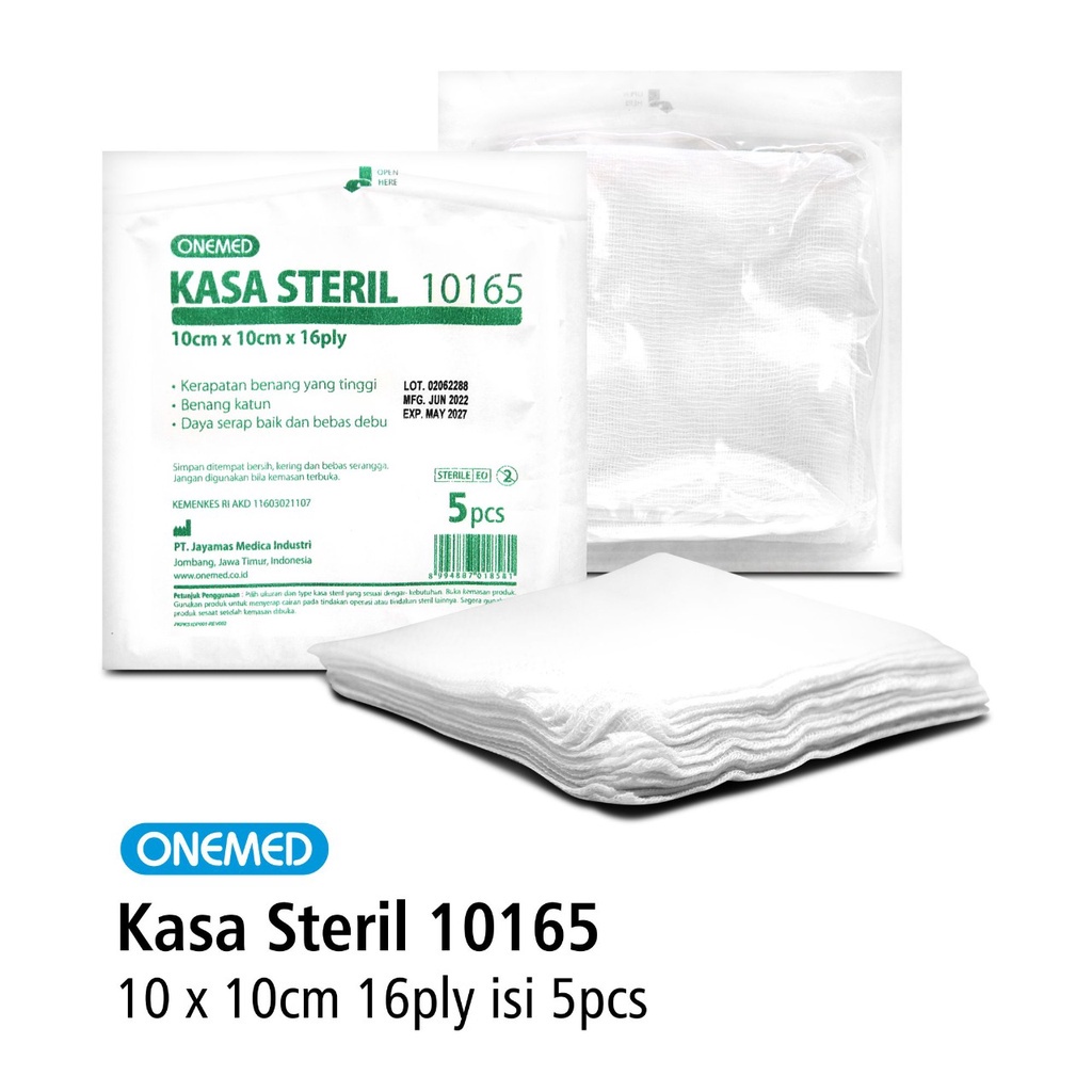 Kasa Steril 10165 OneMed 10x10cm 16 ply 5 pcs OJ