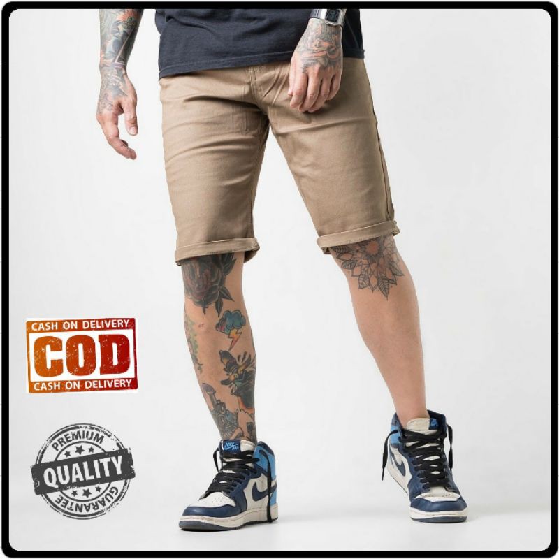 Celana Chino Pendek Pria Polos Bahan Katun Premium Original CMJEE Denim