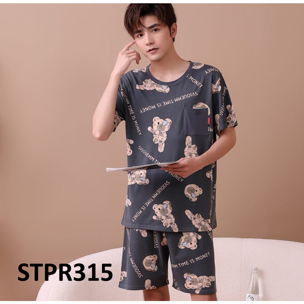 Baju Tidur Pria Lengan Pendek Celana Pendek - Baju Santai Pria