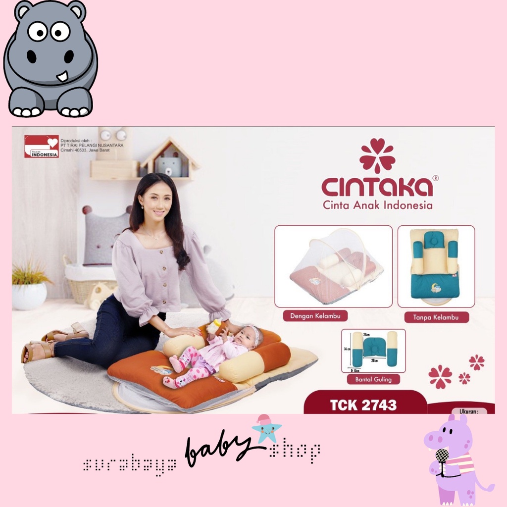 CINTAKA KASUR DAKRON  + KELAMBU SERI HIPPO TCK2743