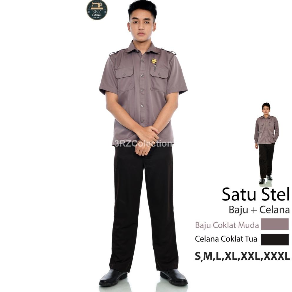 GRT.21Jl22ᶠ | Baju Seragam Coklat Polisi Setelan Seragam Pdh Polisi Satpam Security Baju Coklat Poli