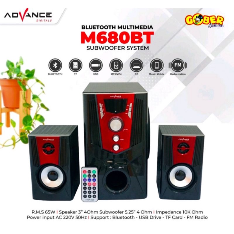 MULTIMEDIA SPEAKER BLUETOOTH AKTIF ADVANCE M680BT WITH SUBWOOFER SYSTEM