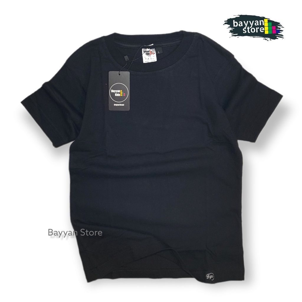 Bayyan Kaos Distro Anak Polos Umur 1 - 12 Tahun Cotton Soft 30s