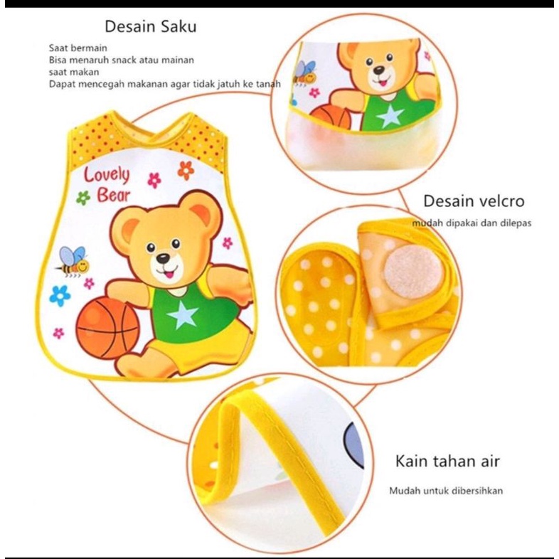 SLABBER EVA BIB KANTUNG CELEMEK MAKAN BAYI BABY BIB SLABER PLASTIK WATERPROOF ALAS TATAK MAKAN BAYI TATAK ILER PLASTIK APRON ILER TATAK MAKAN TAHAN AIR BABY BIB SLABER