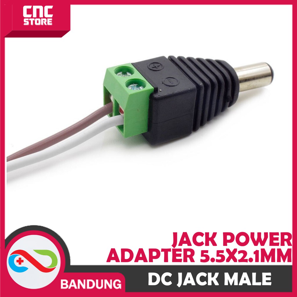 DC JACK MALE POWER ADAPTER 5.5X2.1MM BAUT SOCKET SOKET 2.1X5.5MM