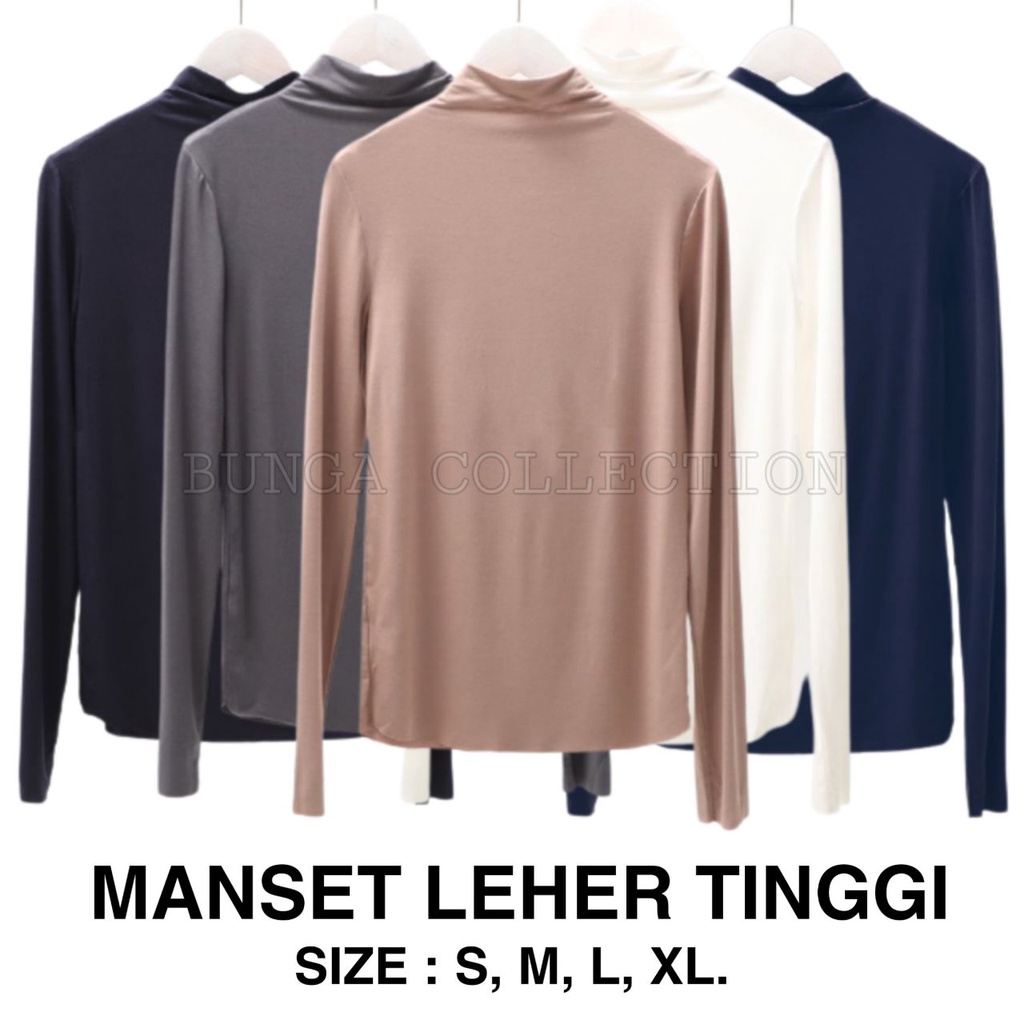 [✅COD]Manset Kaos Polos Wanita Lengan Panjang MANSET TURTLENECK - Manset Inner kerah tinggi