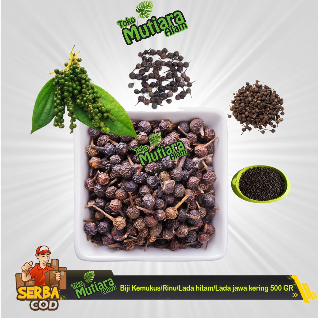 

Biji Kemukus/Rinu/Lada hitam/Lada jawa kering 500 GR HAI STORE