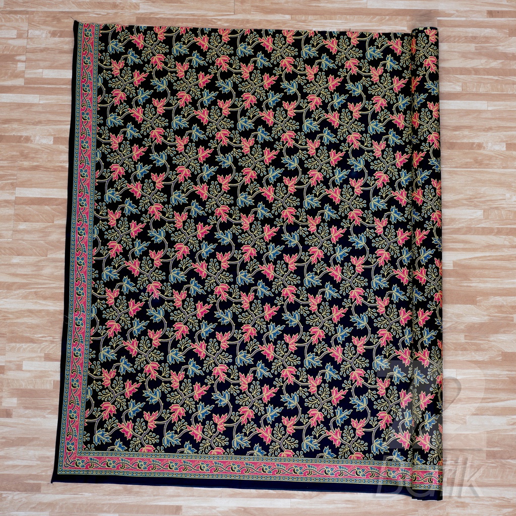 KAIN BATIK PREMIUM Bahan Katun Motif Sekar Nitik Warna Hitam Merah Biru Kuning 722586 Cap 72 Jarik Jarit Samping Kebat Panjang Batik Katun Modern Premium Bahan Seragam Batik Pernikahan Kantor Keluarga Murah Kamen Jadi Batik Bali Lembaran