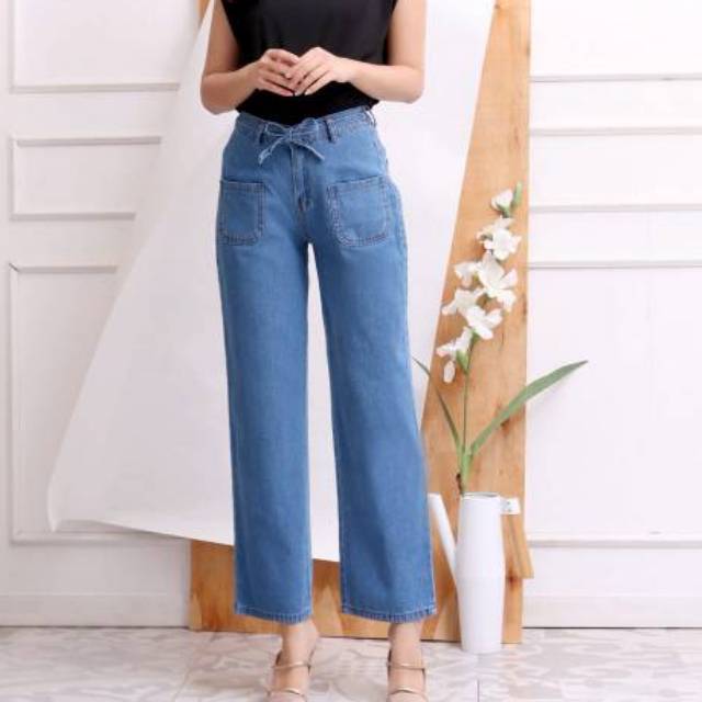 FWR - CELANA BOYFRIEND JEANS KARET ALLSIZE SANDRA