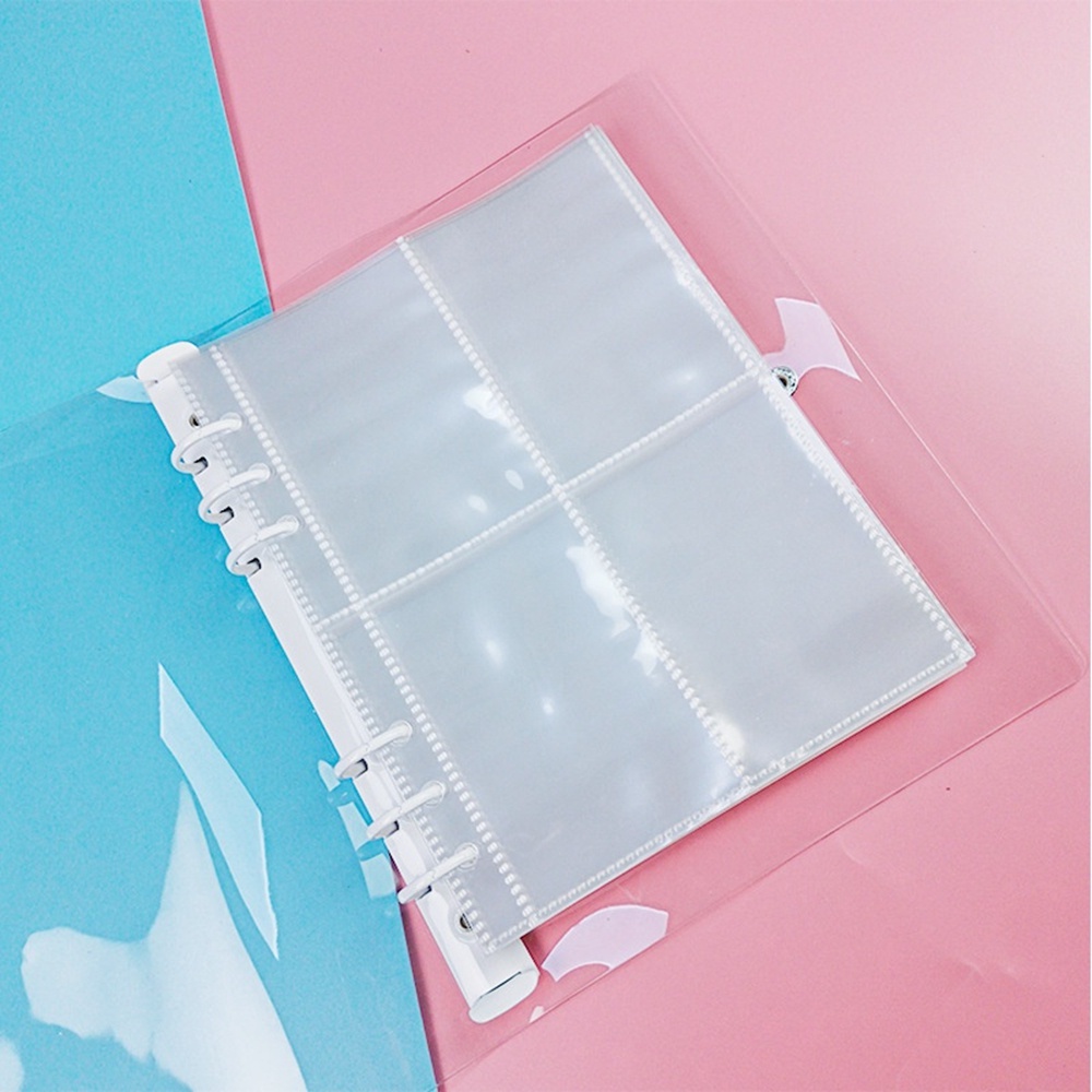 【COD Tangding】6 Hole High Transparent 4 Case Card Page A5 Loose Leaf Benti Core Bag Card Book Card Book Inside Bag