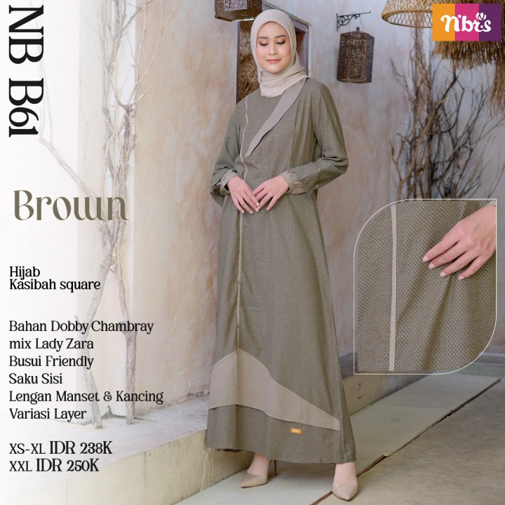 Gamis Terbaru Nibras NB B61 / Fashion Muslim Dres Terbaru 2022