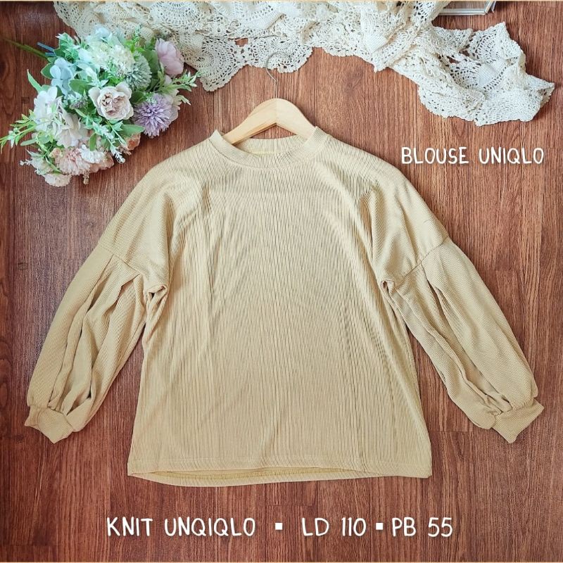 atasan uniqlo lengan balon / blouse wanita murah/ atasan lengan balon